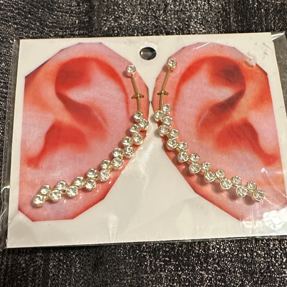 Elegant Gold Crystal Earrings